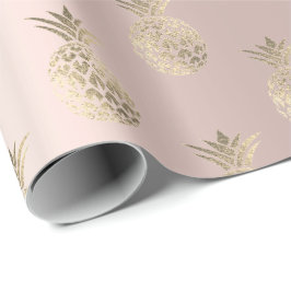Papel De Regalo Tiempo de verano tropical Rosa de frutas de piña R