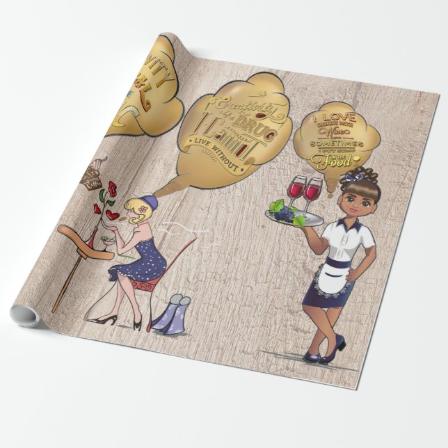 Papel De Regalo Tiempo mágico creativo de vacaciones con amigos (Desenrollado)