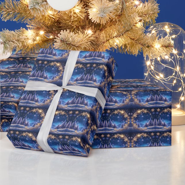 Papel De Regalo Tiempo mágico de los Navidades - copos de nieve do (Vacaciones)