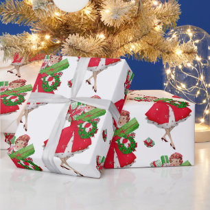 Papel De Regalo Tiendas de Navidades Vintage de 1950 para regalos