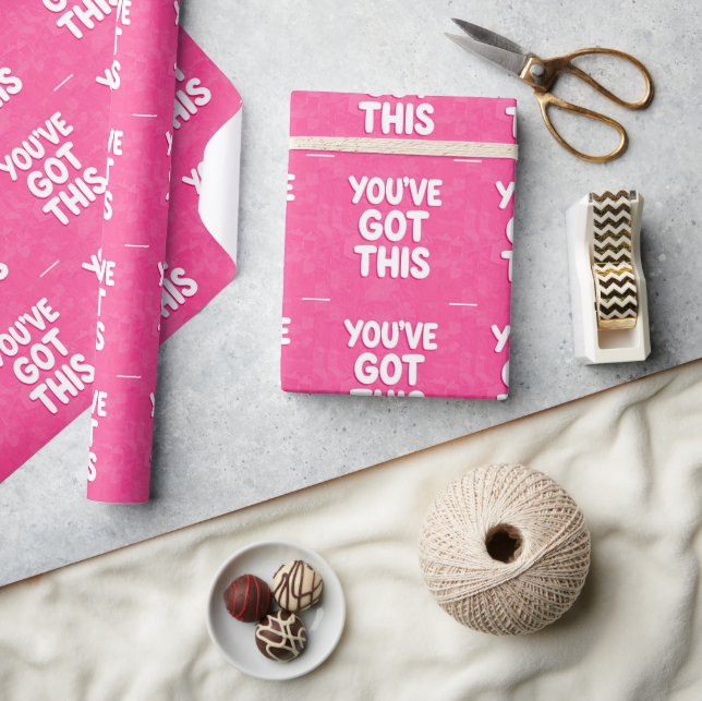 Papel De Regalo Tienes estas palabras en rosa (Artesanía)