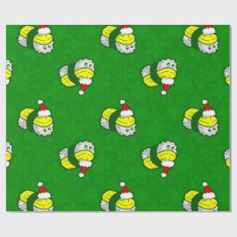 Papel De Regalo tierno sushi de navidad tamago santa copo de nieve