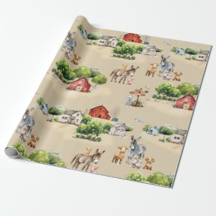 Papel De Regalo Tierra de granja patrón continuo Craft y