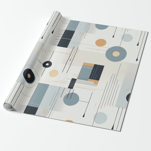 Papel De Regalo Tierra Moderna Abstracta Geométrica Neutral (2) (Desenrollado)