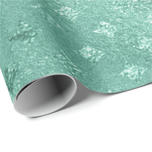 Papel De Regalo Tiffany Aqua Mint Green Gliny Diamond Cut