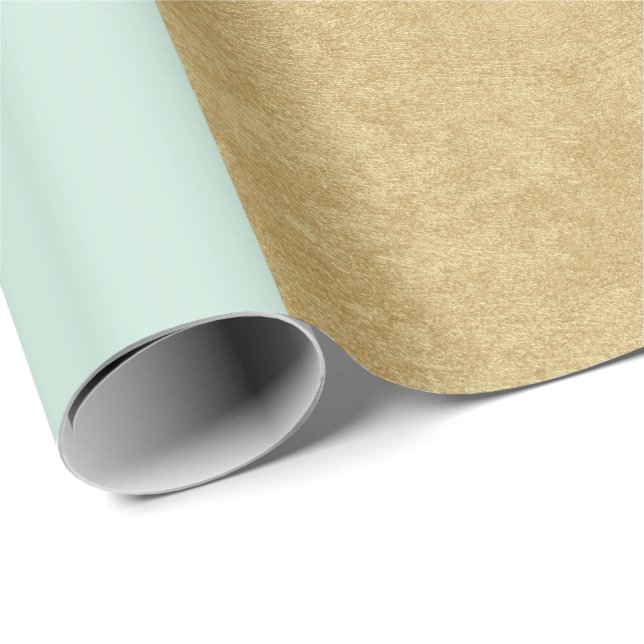 Papel De Regalo Tiffany Aqua Rosa Rosa Rosa Pastel de oro Geometrí (Esquina del rollo)