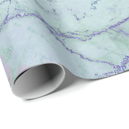 Papel De Regalo Tiffany Pink Aqua Sapphire Púrpura Abstrato Mármol
