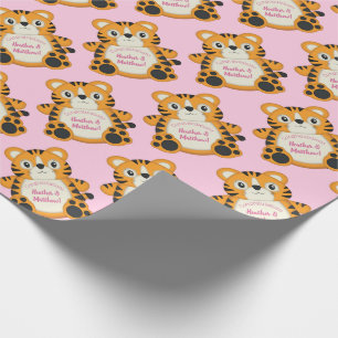 Papel De Regalo Tiger Baby Shower Pink