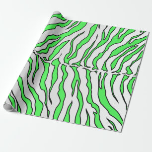 Papel De Regalo Tigre Blanco Y Lime Tiras De Tigre