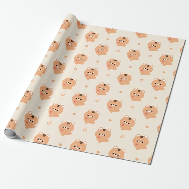 Papel De Regalo Tigre de Amor Adorable (Desenrollado)
