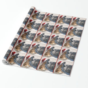 Papel De Regalo Tigre de Bengala de Navidad Rugiendo
