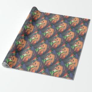 Papel De Regalo Tigre En Estilo De Arte Geométrico Franz Marc
