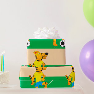 Papel De Regalo Tigre Jugando Fútbol
