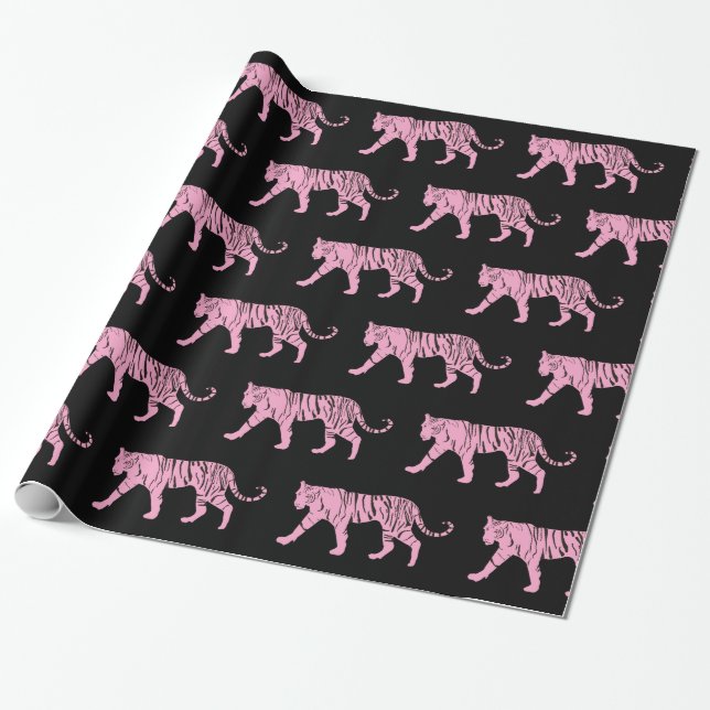 Papel De Regalo Tigre rosado (Desenrollado)