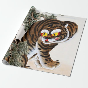 Papel De Regalo Tigre y Urraca Minhwa bajo el Pino