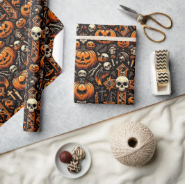 Papel De Regalo Tile de Spooky Halloween