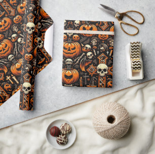 Papel De Regalo Tile de Spooky Halloween