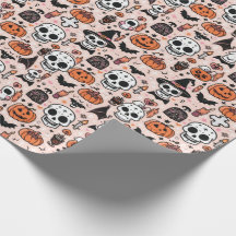 Tile tema de Halloween rosado fantasmagórico