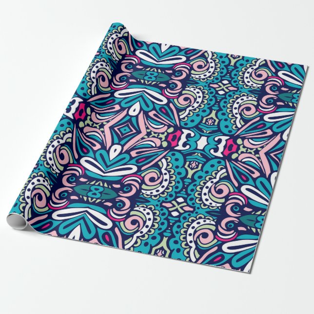 Papel De Regalo Tiled ethnic pattern. Abstract geometric mosaic vi (Desenrollado)