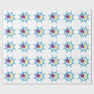 Papel De Regalo Timón de barco y estrella de mar