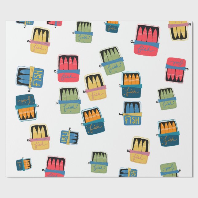 Papel De Regalo Tinned Fish Wrapping Paper (Superficie plana)