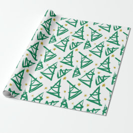 Papel De Regalo Tinta totalmente moderna dibujando árboles de Navi