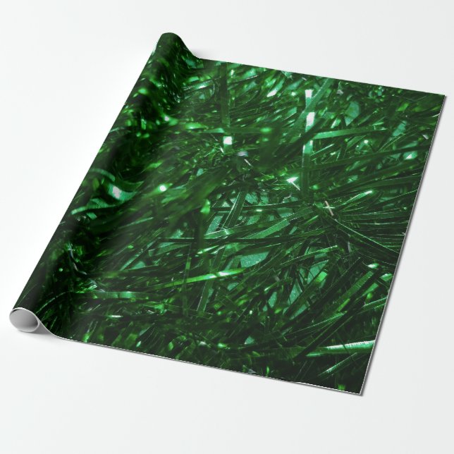 Papel De Regalo tinte de árbol de navidad brillante verde brillant (Desenrollado)