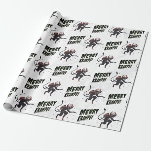 Papel De Regalo Tipografía Alegre Krampus Navidad Fiesta 