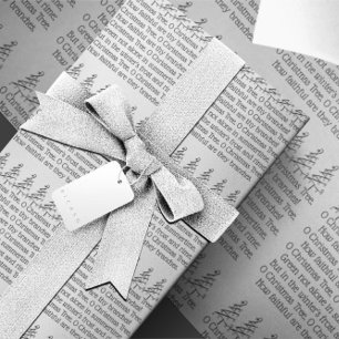 Papel De Regalo Tipografía de árbol de Navidad con tema de villanc