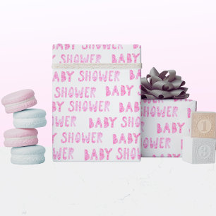 Papel De Regalo Tipografía de Baby Shower de burro rosa