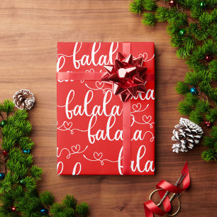 Papel De Regalo Tipografía de cita de Navidad Falala Escritura ele