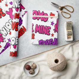 Papel De Regalo Tipografía de grafiti de cómic de moda "Sé Mía"