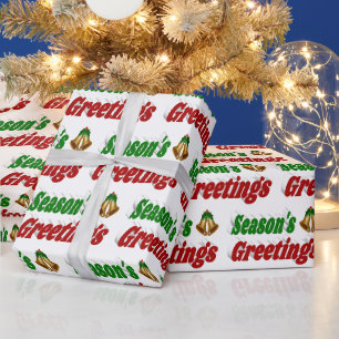 Papel De Regalo Tipografía de los Navidades de Seasons Greetings B