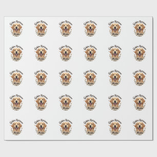 Papel De Regalo Tipografía de mamá amante de los perros Retriever 