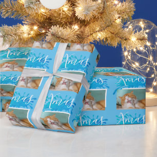 Papel De Regalo Tipografía de Navidad de Mascota de Gato Adorable