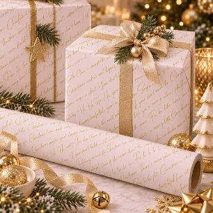 Papel De Regalo Tipografía de Navidad en Oro Rosa #36 ID1009