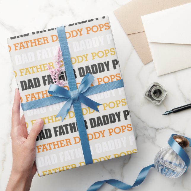 Papel De Regalo Tipografía del Día del Padre Moderno (Regalar)