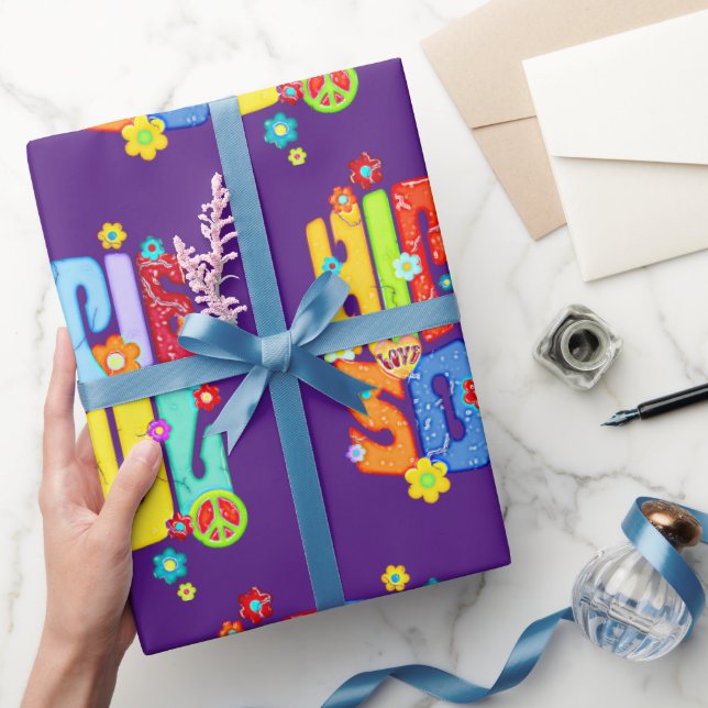 Papel De Regalo Tipografía divertida - HIPPIE SOUL 1 (Regalar)