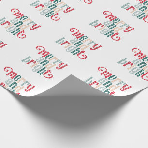 Papel De Regalo Tipografía divertida mora y brillante Diseño rojo