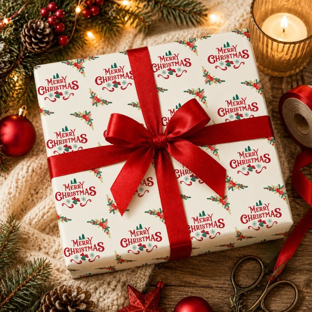 Papel De Regalo Tipografía elegante de Navidad  (Subido por el creador)