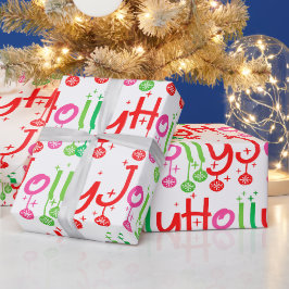 Papel De Regalo Tipografía moderna de Holly Jolly