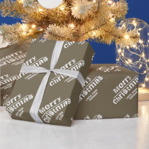 Papel De Regalo Tipografía Moderna Feliz Navidad