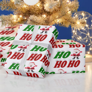 Papel De Regalo Tipografía Navidad Ho Ho Ho Ho Santa Claus