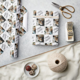 Papel De Regalo Tipografía Navideña Personalizada Moderna y Elegan