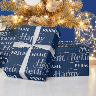 Papel De Regalo Tipografía Retro con Brillo Blanco para Feliz Jubi