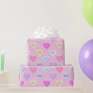Papel De Regalo Tipografía rosa audaz del amor real