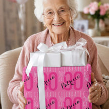 Tipografía rosa moderna para el 90 cumpleaños