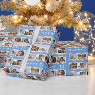 Papel De Regalo Tira de película azul de 12 fotos personalizadas p