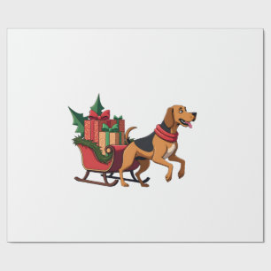 Papel De Regalo Tirador de Trineo Sabueso