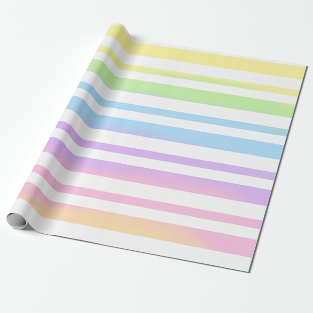 Papel De Regalo Tiras de arcoiris pasteles Resumen Diseño de arte  (Desenrollado)
